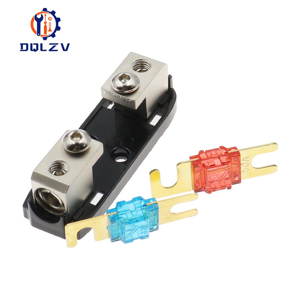 Car Audio Fuse Power Fuse Holder 30-150A Stereo Audio Single Way AGU Fuse Holder Power Distribution Block Fusebox Car Fuse