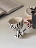 Korean Hand-Painted Striped Leopard Ceramic Coffee Cup Funny Breakfast Milk Mug Decorative Kitchen Gift