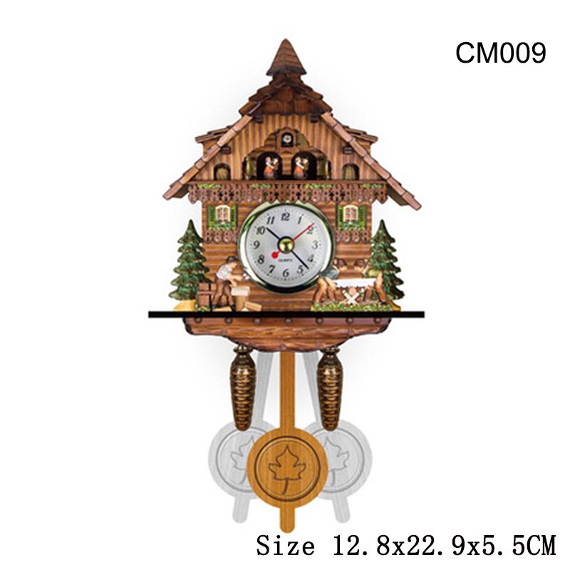 Cuckoo Clock Wall Clock Handicraft Vintage Wooden Cuckoo Tree House Clock For Bedroom Living Room Office Home Decoration
