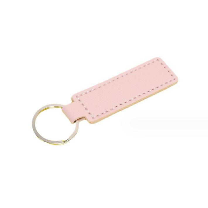 Cross PU Leather Keychain with Double-Sided Stitching: Customizable Logo Leather Pendant for Men and Women Car Keyring