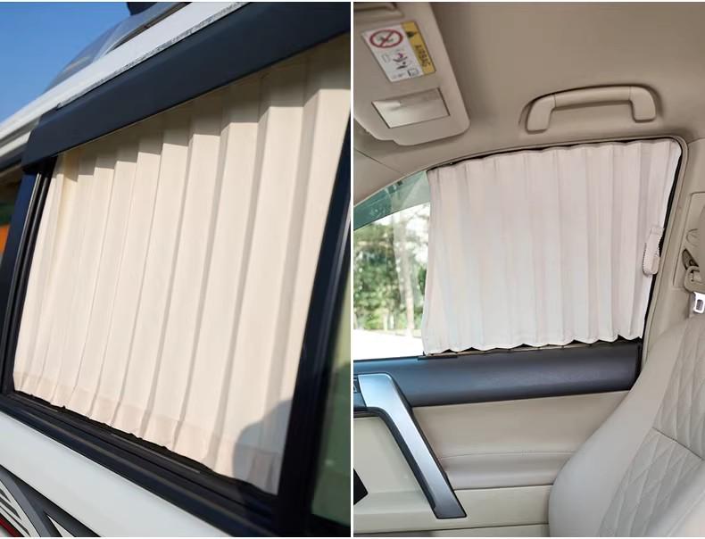 Mercedes C260L/V300 Suede Car Window Curtains - Double Rail, Non-Destructive Installation, Sun Protection & Light Blocking.