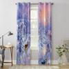 Beautiful Deer And Winter Snow Window Curtains For Living Room Bedroom Luxury Modern Kitchen Curtains Fabric Drapes