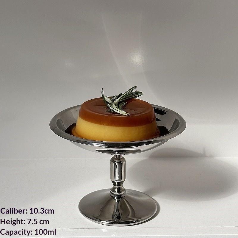 Retro 304 Stainless Steel Ice Cream Cup Fruit Yogurt Retro Style Dessert Cup Petal-Shaped Dessert Salad Bowl Dessert