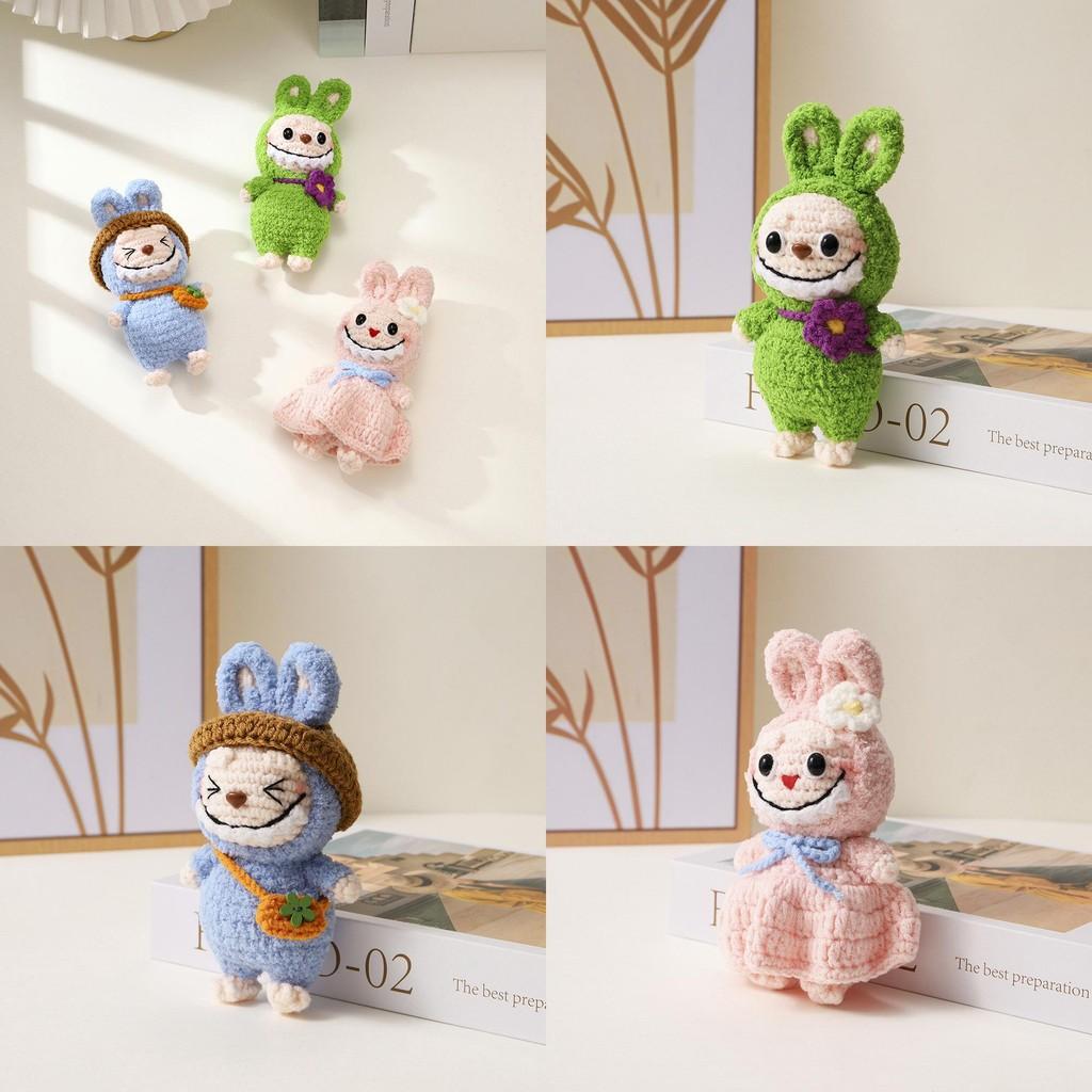 Toys Knitted Animal Stuffed Doll Macaron Color Decoration Gifts Kids