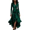 Women's Fashionable Waist,cinched Ruffled Dress With Elegant Charm