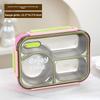 Food Grade 304 Stainless Steel Bento Box With Sealed Dividers For Lunch And Travel
