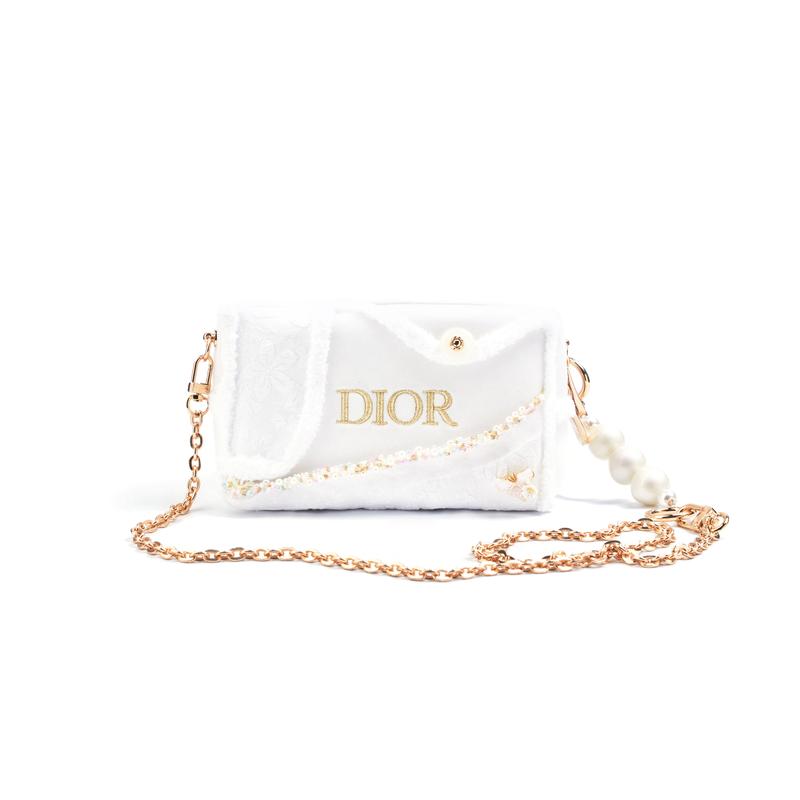 DIOR [Customized Cosmetic Bag] Amber Winter Variations Simple High-end Japanese Sweet Gentle Intellectual Style Regular Velvet Cosmetic Bag янтарь
