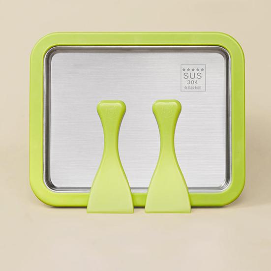 Fried Ice Machine Stainless Steel Large Freezing Tray with 2 Non-Stick Scrapers Fried Yogurt Maker