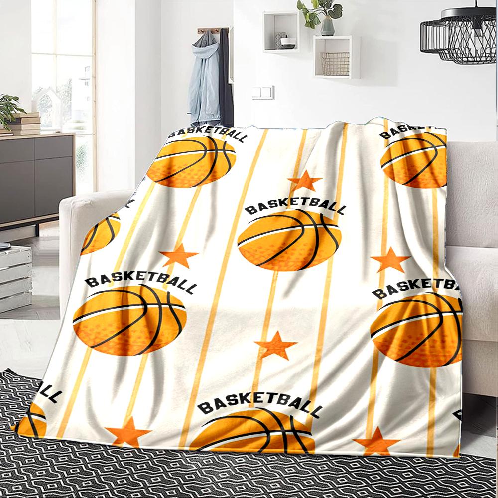 basketball Theme Printed Blanket - Perfect for Couch, Bed, Travel & Outdoor Use | Machine Washable, Cozy & Durable.