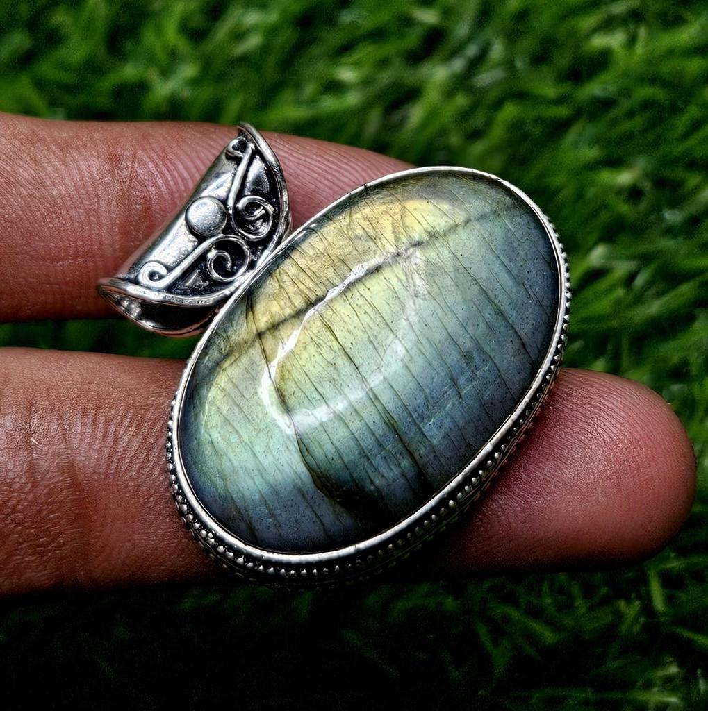 Natural Labradorite Pendant Sterling Silver Pendant Labradorite cabochon pendant oval shape Pendant Labradorite Handmade jewelry Gift for her