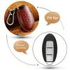 KEYYOU Genuine Leather Car Key Case Cover For Nissan Tidda Livida X-Trail T31 T32 Qashqai March Juke Note GTR Keychain Ring