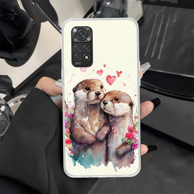 Animal Otter Cute Cartoon Phone Case for Xiaomi Redmi Note 14 13 12S 12 11S 11T 11E Pro Plus 11 10 10S 9S 5G Soft Silicone Cover