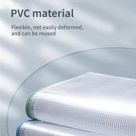 5 Pcs Mesh Zipper Bag A4 Letter Size Document Pouch Clear Plastic Waterproof Mesh Bag for Office School Travel