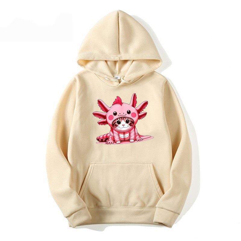 Salamander Niedlicher Lässiger Hoodie Cartoon-Muster Bedruckt Winter Modisch Bequem Kinder-Hoodie