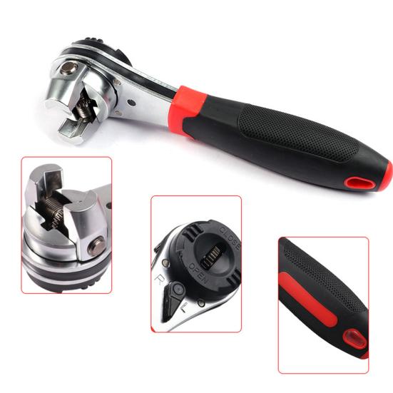 Universal Socket Torque Ratchet Wrench Anti-Slip Handle Ergonomic Design Heat Treated Multifunctional