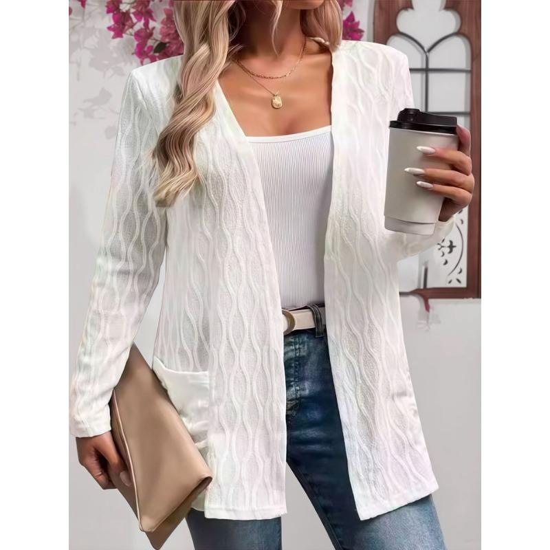 

DAFIFY Жіночі модні повсякденні светри з довгими рукавами з однотонним принтом осінь-зима XXXXXL білий