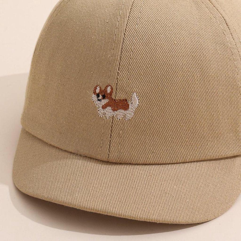 Cute Dog Embroidery Baby Baseball Cap Spring Summer Short Brim Peaked Cap Kids Boys Girls Casual Cartoon Outdoor Sun Hat
