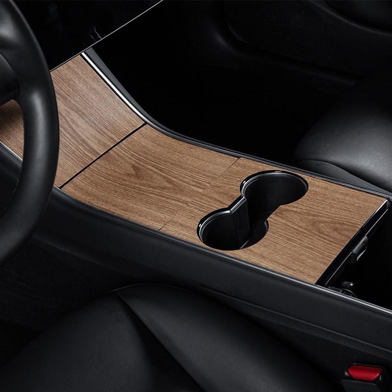 Model3 Car Center Console Wrap Sticker For Tesla Model 3 Y  Wood Console Grain Accessories For Tesla Model Three Accessory