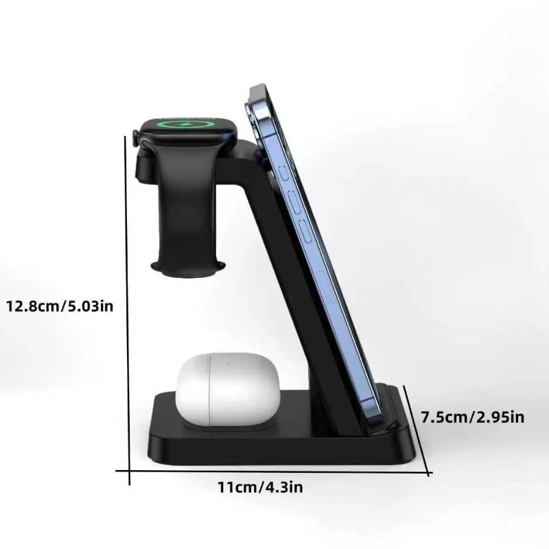 3-In-1 Wireless Charger Holder for iPhone17 16 15 14 13 12 Pro Max Plus Airpors Apple Watch Samsung S25 Fast Charging Station