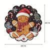 Winter Gingerbread for Pattern Round Placemats, Non-Slip Table Mats, Heat-Resistant, Dry Clean Only, Perfect for Winter Dining and Party Decor