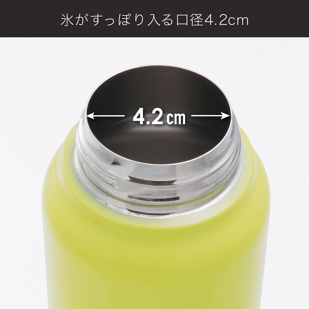The-peacock Thermos Industry (The-peacock) Peacock Stainless Steel Water Bottle, Straight Drink, Citron, 600ml, AJD-61 CT