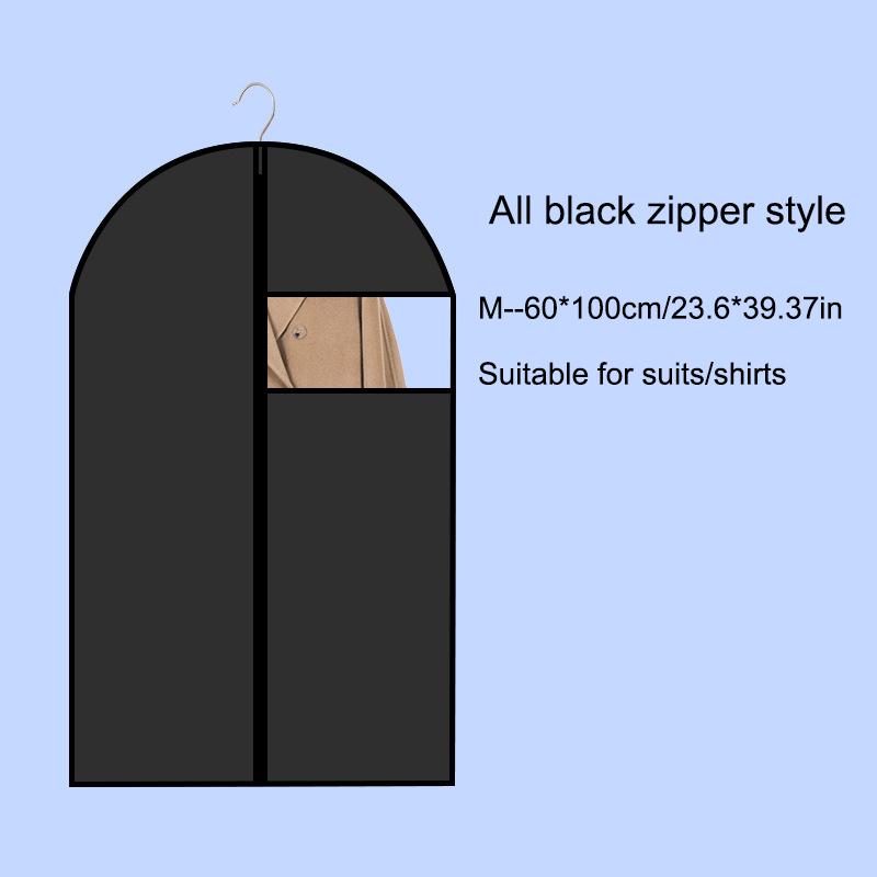 1Pcs Clothes Dust Cover White/Black Fully Enclosed Washable Dust Bag Peva Household Dust Cover With Zipper Coat Suit Cover
