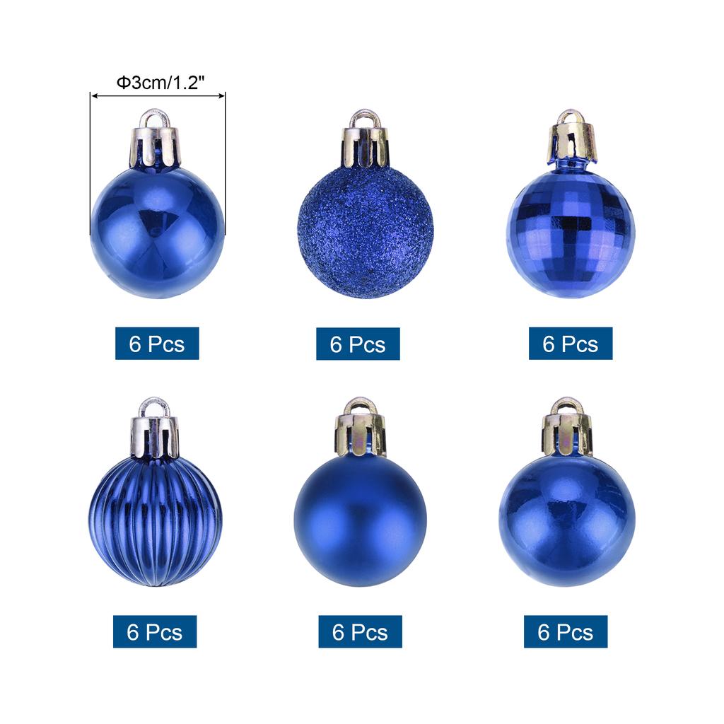 36 Stück Weihnachtskugel-Ornamente Weihnachtsbaumschmuck Kugeln 1,2"/30MM für Partydekoration Hochzeit Feiertag Weihnachtsdeko