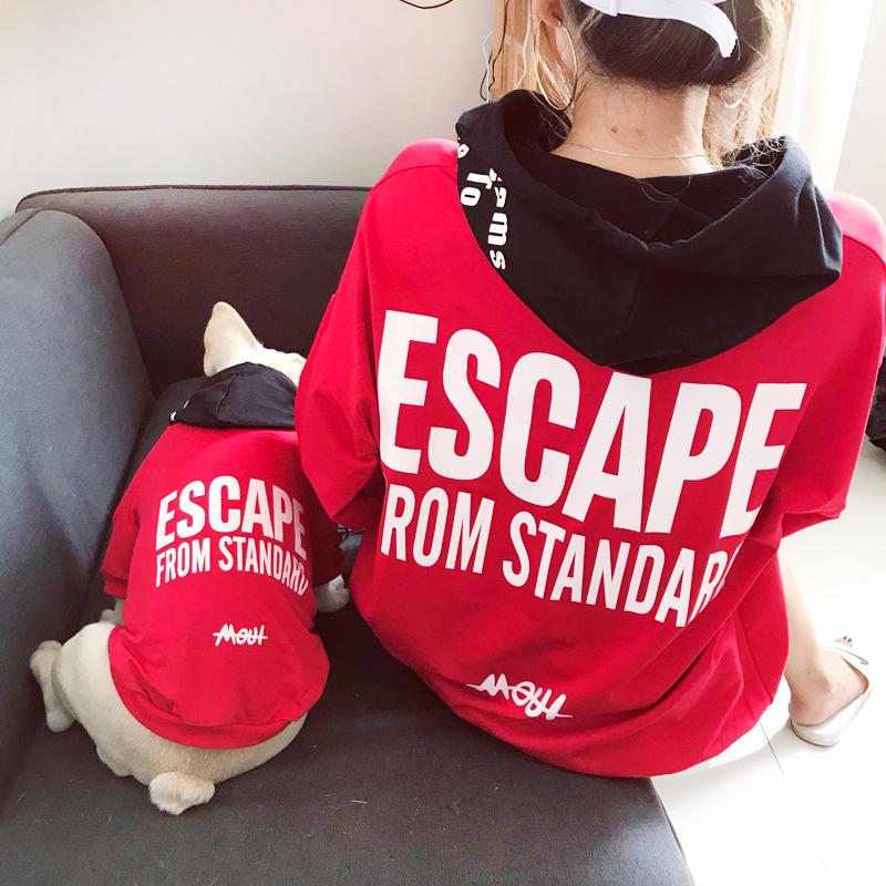 

Одежда для собак для маленьких собак, одежда, толстовки с буквенным принтом для французского бульдога, чихуахуа, йоркширского щенка, костюм для родителей и детей 4XL for Pet красный