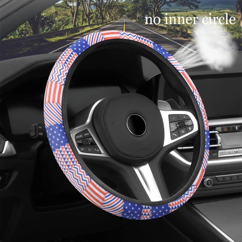 Elastic Breathable Steering Cover - NEW Car Wheel Cover No Inner Ring, Non-Slip American Print Handlebar Cover