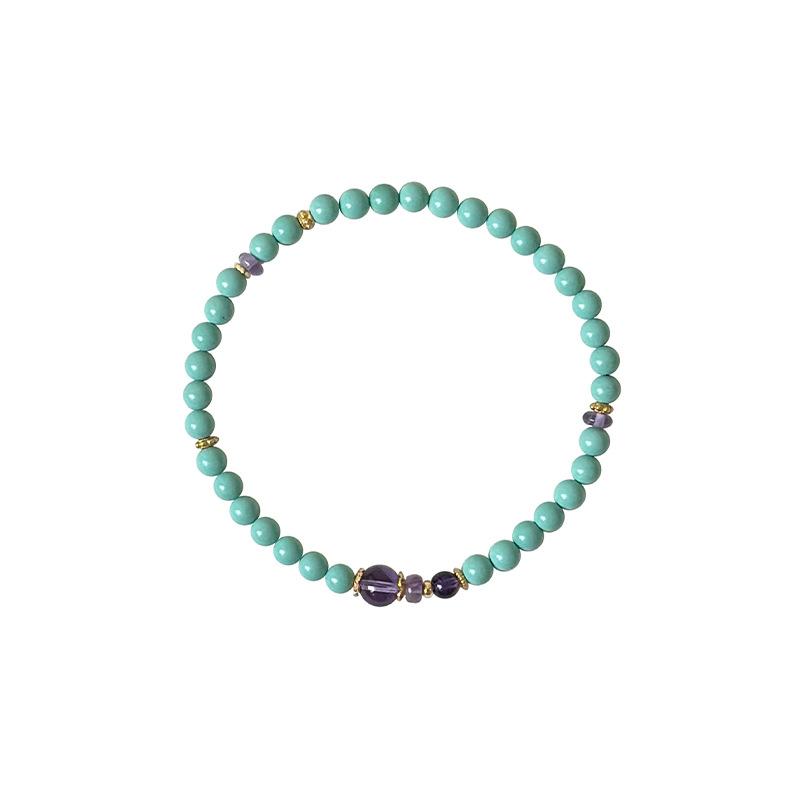 

Натуральный аметистовый бисерный модный браслет, высококлассный простой браслет из китайского кристалла, весенне-летнее универсальное темпераментное украшение