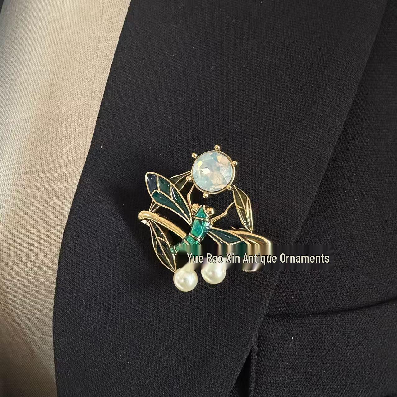 Western Retro Vintage Enamel Dragonfly Brooch - Small Suit Coat Accessory Corsage