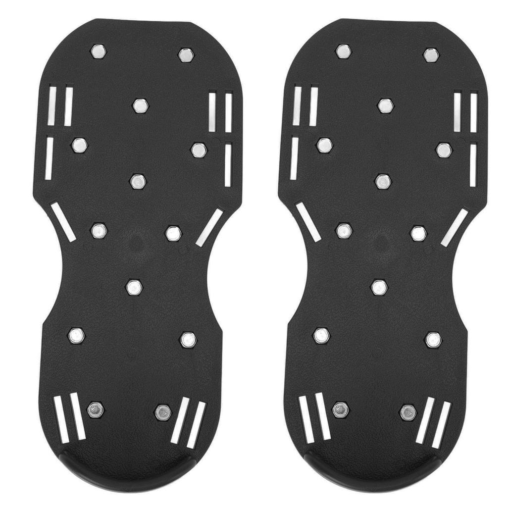 Lawn Aerator Shoes Plastic Zinc Alloy Buckles Lawn Spiked Shoes Yard Accessories with Adjustable Straps Black