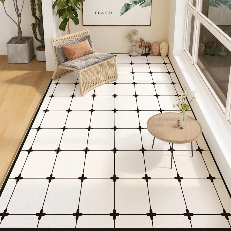 Clover Pattern Carpet Mat Rug Watercolor Circles Checkerboard Minimalist Scandinavian Home Decoration Floor Mat Bedroom Rug