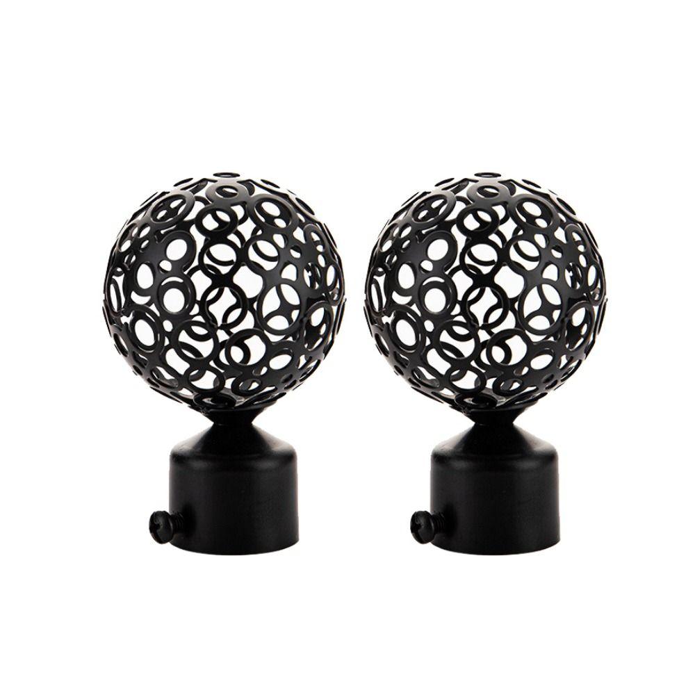 Hollow Out Round Iron Curtain Accessories Curtain Rods Head Roman Rod Head Curtain Rods Ends Caps