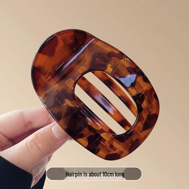 Vintage Abalone Curved Hair Clip - Large Duckbill Claw for Women's Updo, Gentle On Hair