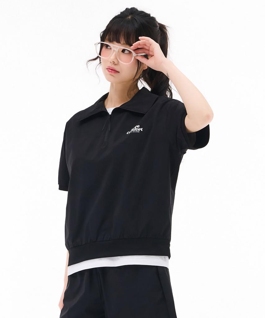 CHASECULT Women'S Stretch Half-Zip Sweatshirt - Black