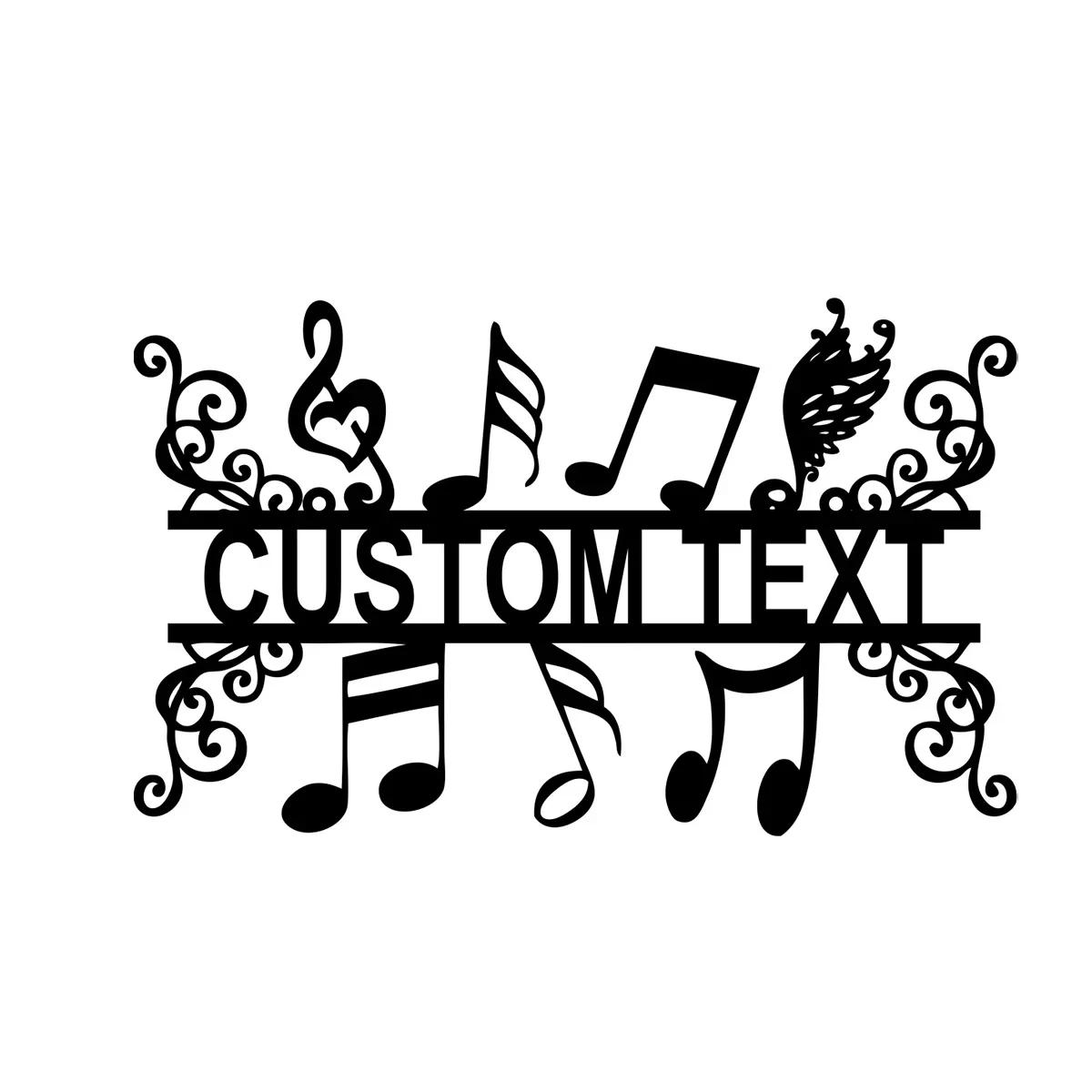 Personalized Music Notes Metal Sign, Music Note Decor, Music Room Decor, Studio Room Bar Decor