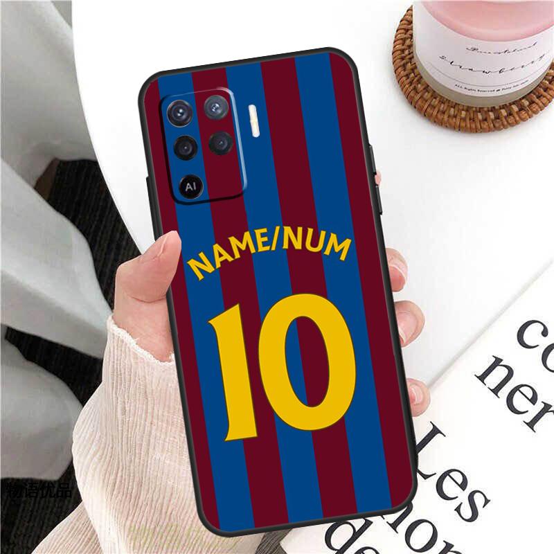 Personalised Football Name Number Case For OPPO Find X5 X3 Pro A15 A52 A72 A83 A91 A93 A54 A74 A94 A31 A53 A9 A5 2020 Cover
