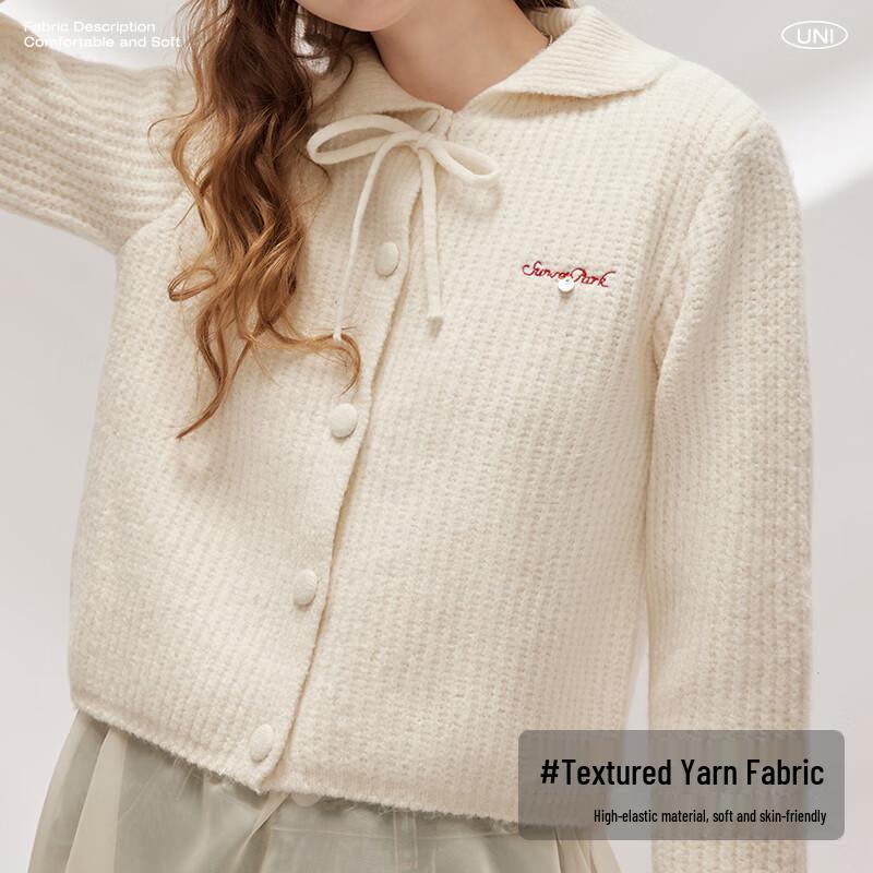 UNIFREE Doll Collar Bow-Tie Knit Cardigan