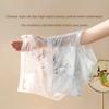 Plus Size Female Spring and Autumn Mesh Flocking Printed 10A Anti Bacterial Traceless High Waist Belly Triangle Briefs