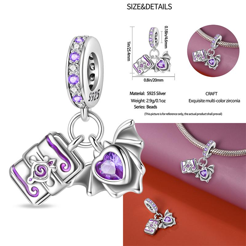 New Coppering Halloween Witch Skeleton Bat Charm Chain Beaded Fit Original Bracelet Diy Ladies Jewelry