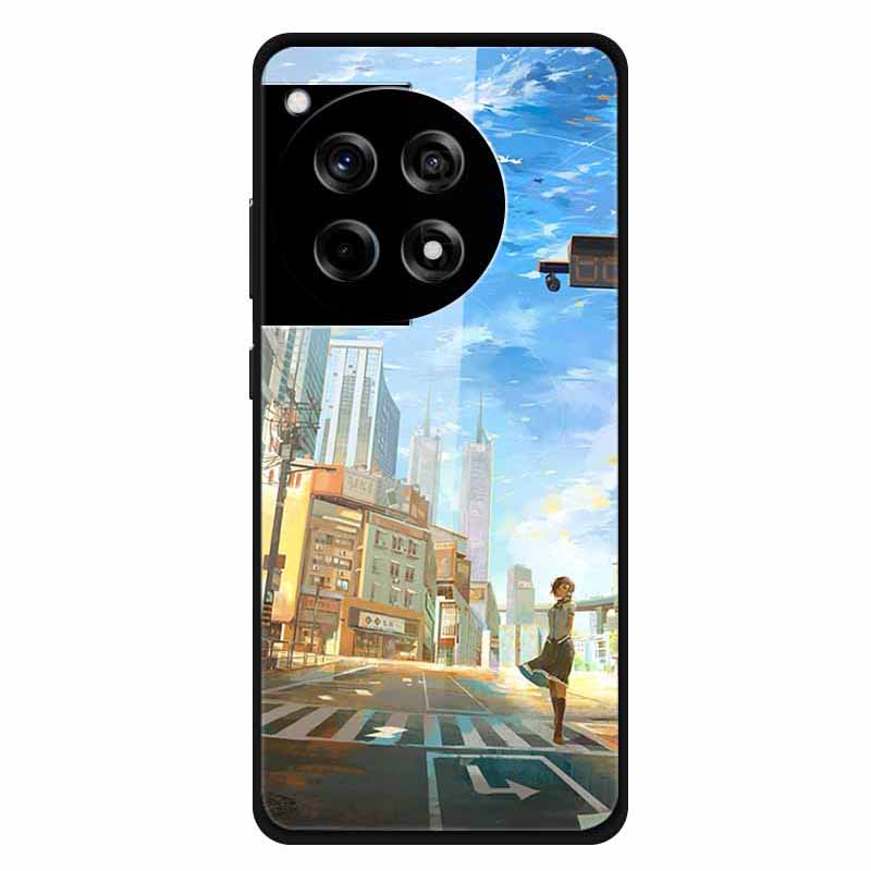 

For OnePlus 12R 5G/Ace 3 5G Phone Case Pattern Printing Anti-Drop PC+Tempered Glass+TPU Cover Dream Tokyo