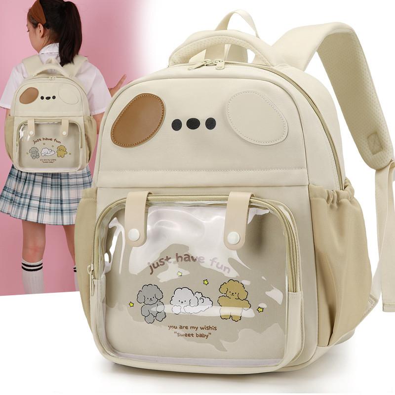 Letter Cartoon Puppy Kids Clear Backpack Cute Animal Design Toddler Bag School