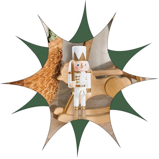 Yousheng 10" Nutcracker Figurines Wooden Christmas Nutcracker Soldier Ornament Standing Nutcracker Figure for Fireplace Shelf Tabletop Decor