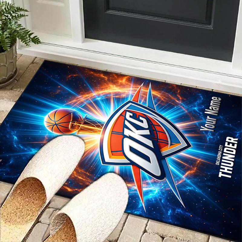 Custom NameThunder Basketball Team Carpet, Indoor Rug, Chair Rug, Living Rooms, Doormat Made From Polyester Home Decor Birthday Christmas Gifts
