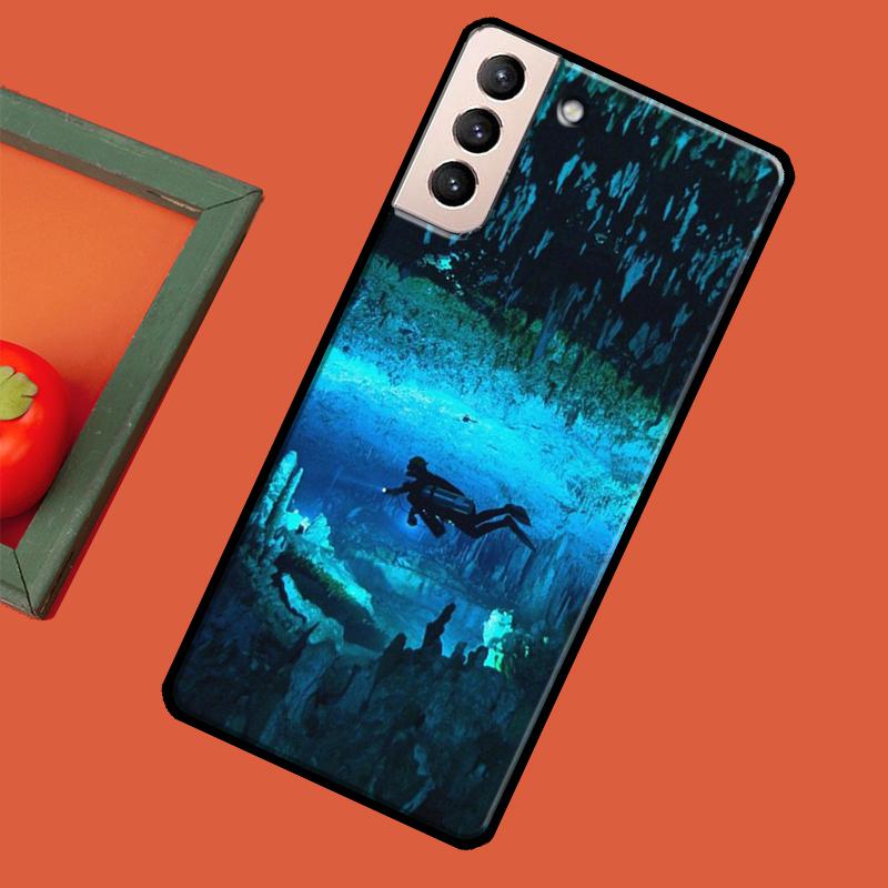 Scuba Diver Diving Phone Case For Samsung Galaxy S23 S20 FE S21 Ultra Note 10 S9 S10 Plus Note 20 S22 Ultra Cover