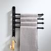 2-4 Swivel Towel Bars Wall Mounted Aluminum Black Bathroom Towel Rail Rack With Hooks Bathroom Towel Holder Fodable Towel Hanger