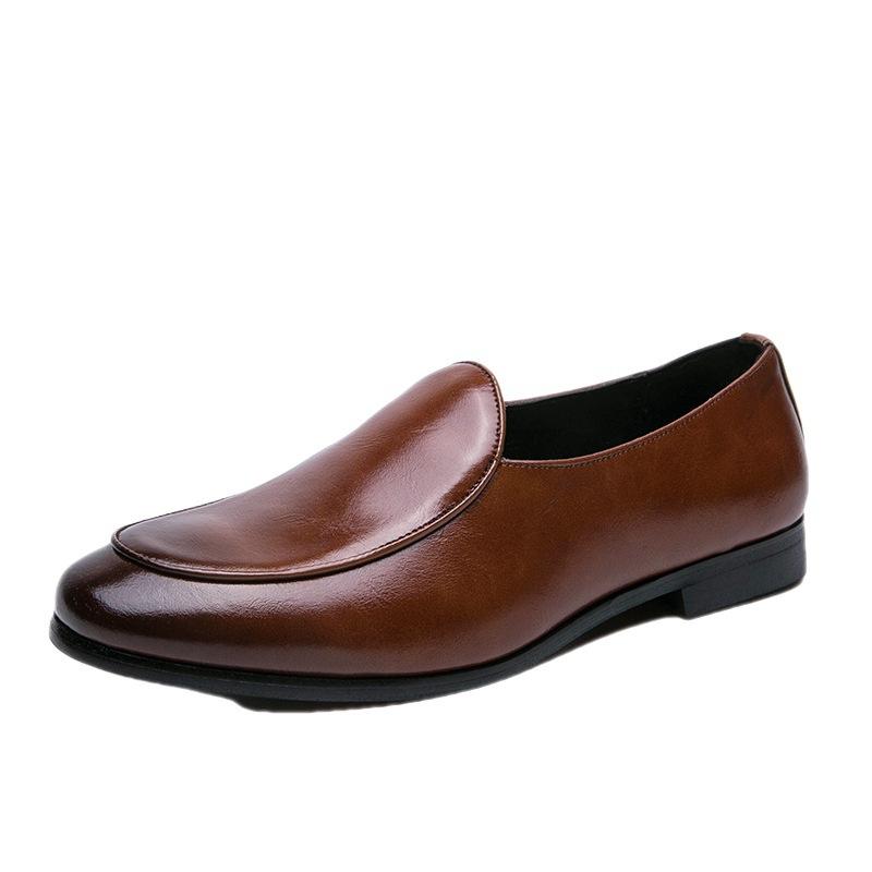 Foreign trade 2025 spring new men's casual leather shoes British fashion foot cover small leather shoes leather shoes