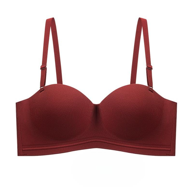 

Female Spring and Autumn Non Slip Retraction Auxiliary Breast Small Chest Together Detachable Shoulder Underwear 38/85AB червоний