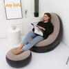 Inflatable Lounge Chair : Lazy Flocking Recliner, Air Couch Sofa for Indoor, Outdoor, Travel & Camping (No Pump)